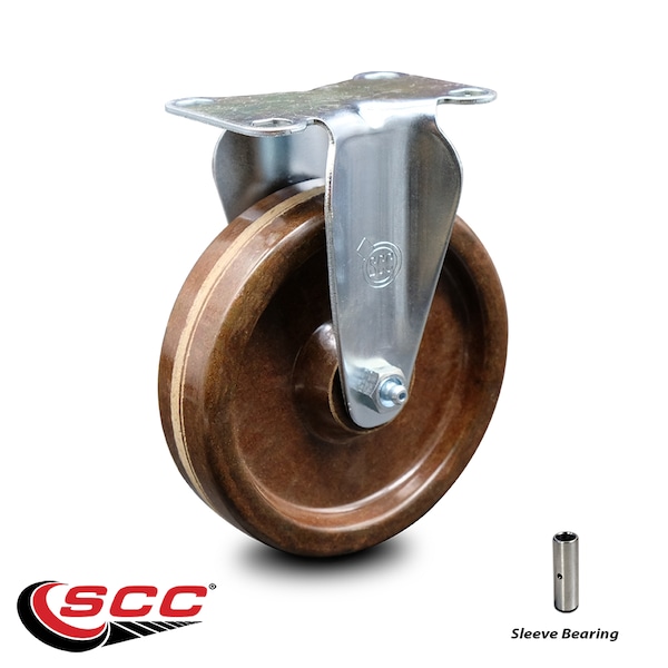 5 Inch High Temp Phenolic Wheel Rigid Top Plate Caster